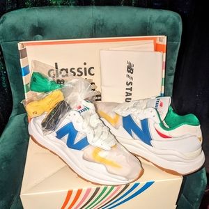 STAUD X New Balance - multicolor, comes with 5 pairs of laces, size men's 8.5